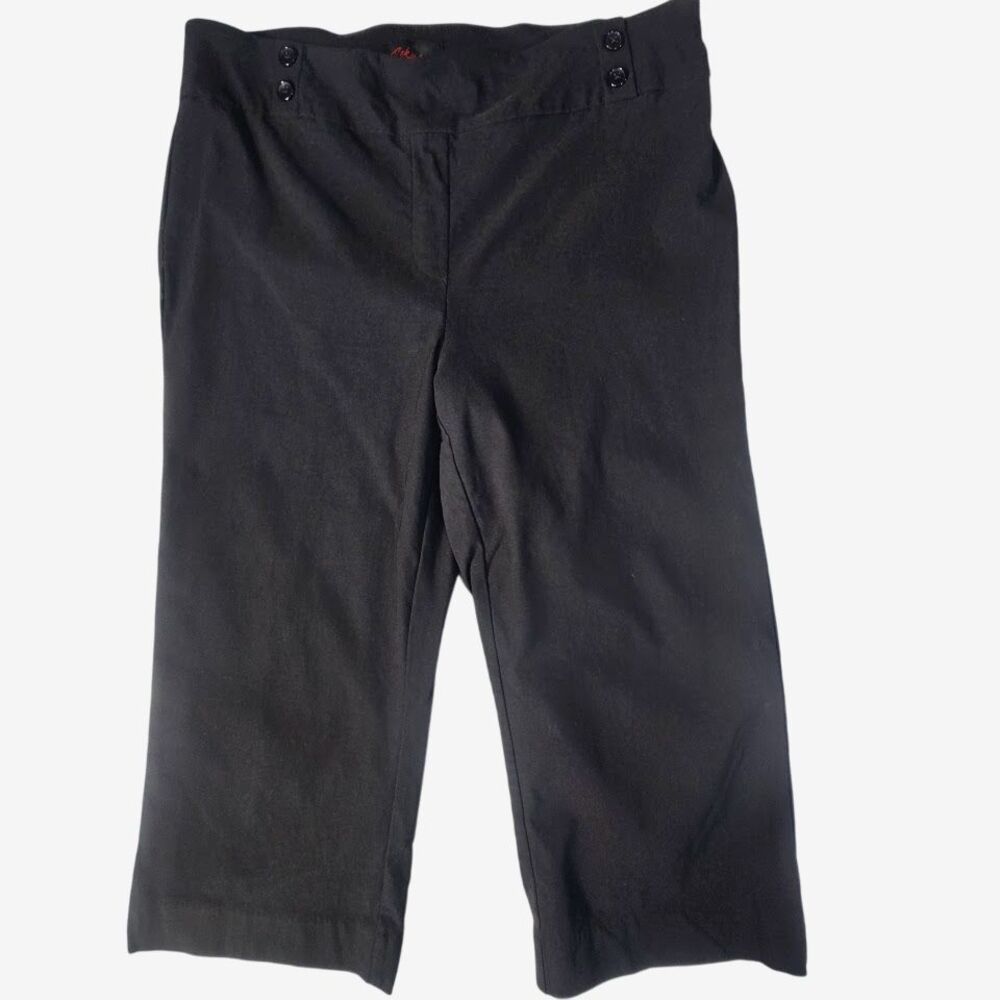 Rekucci Cropped Dress Pants Womens 14P Black Stretch Career Dark Academia RE6002